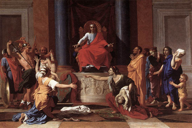 Nicolas Poussin: Das Urteil des Salomon, Louvre, Paris Gemälde: Nicolas Poussin: Das Urteil des Salomon, Louvre, Paris