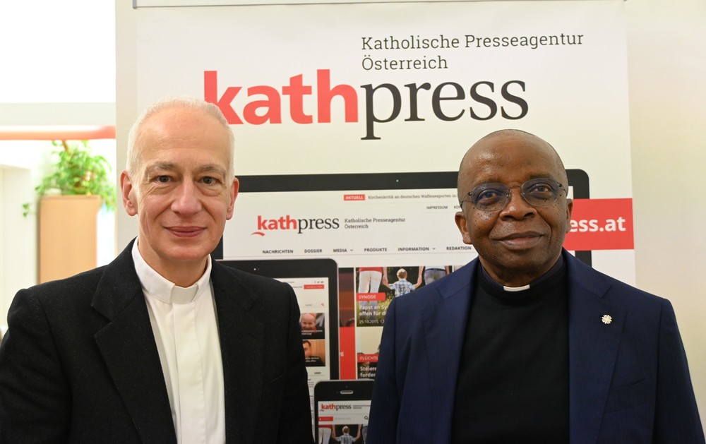 Caritas Europa Präsident Michael Landau und Caritas Afrika Präsident Pierre Cibambo / Till Schönwälder/Kathpress Caritas Europa Präsident Michael Landau und Caritas Afrika Präsident Pierre Cibambo