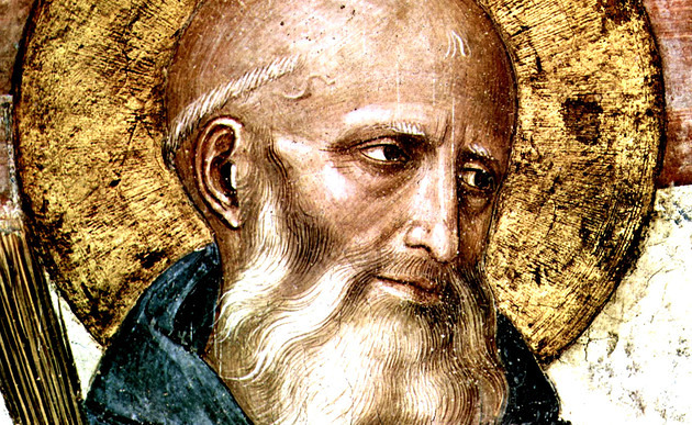 Kopf des Hl. Benedikts von Nursia im Freskenzyklus im Dominikanerkloster San Marco in Florenz / Museo di San Marco
