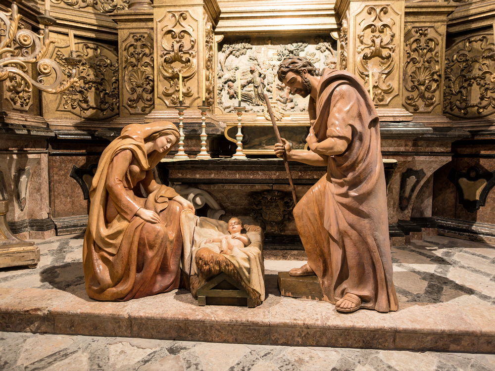 Spanien, Mallorca, Palma, Kathedrale / Erwin Wodicka - wodicka@aon.at Spanien, Mallorca Kathedrale La Seu. Kathedrale der heiligen Maria. Krippe in der Kirche